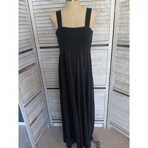 Free People Beach Homecoming Jumper Sz.M Linen Blend Smocked Wide Leg Stretch